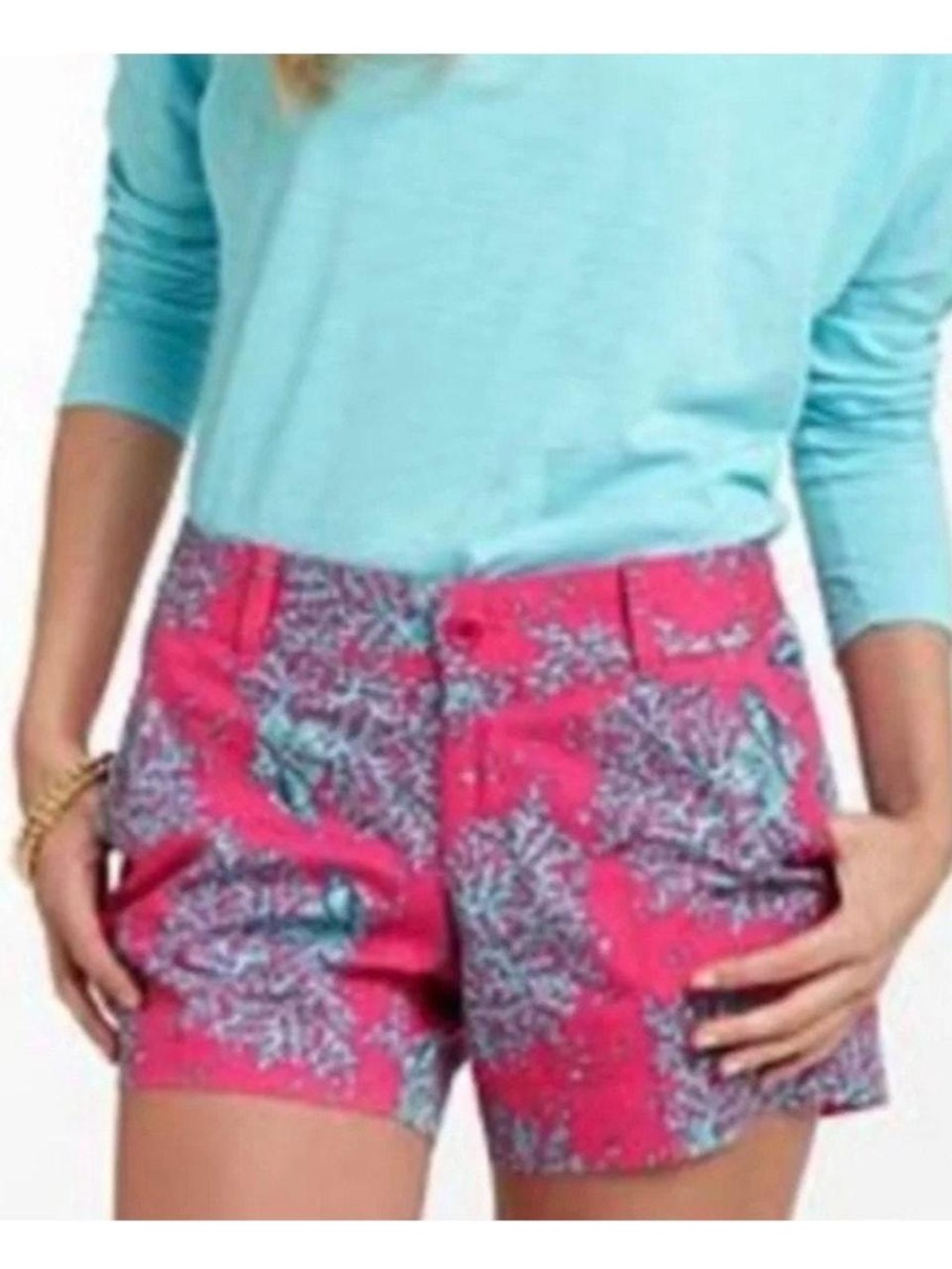 Lilly Pulitzer Callahan Shorts Pink and Blue Coral / Size 10